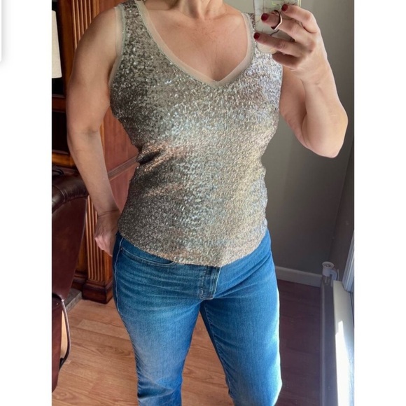 Jessica Simpson Sleeveless Sequin Top/Tank Size Small - Picture 10 of 12